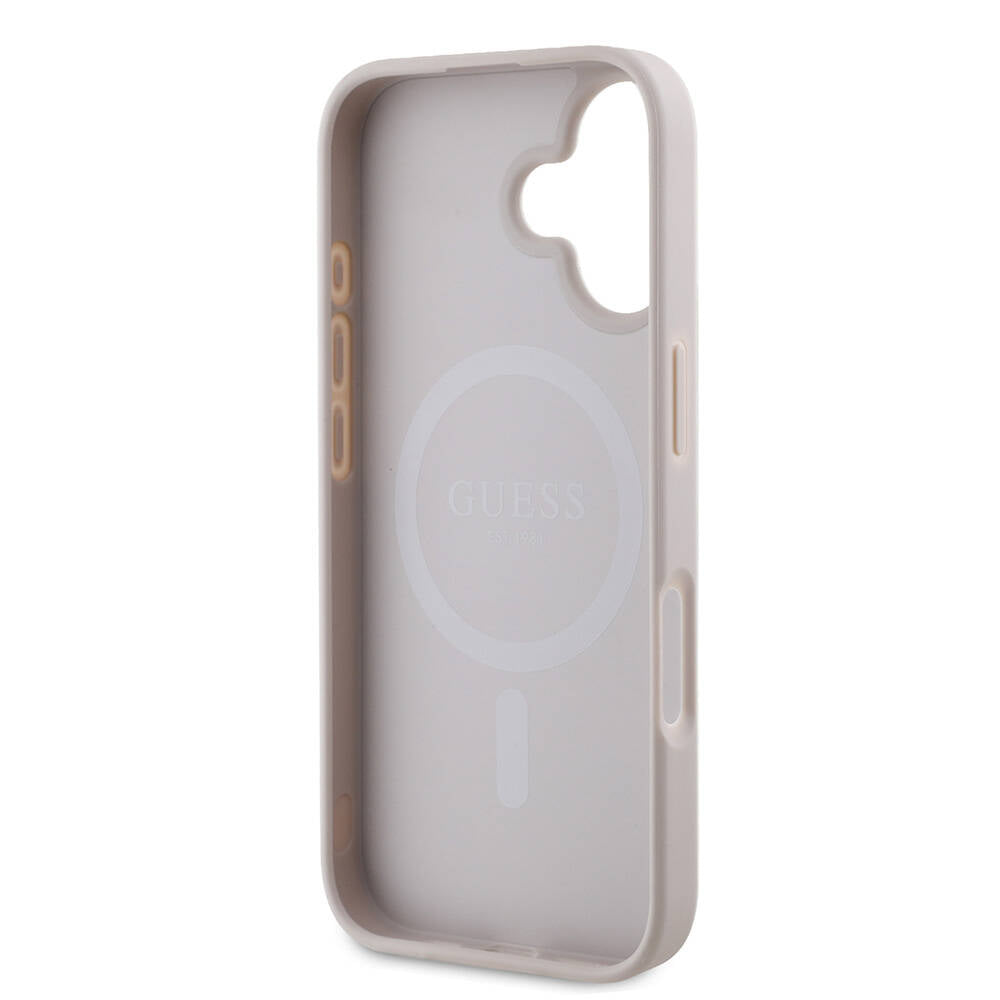 Futrola MagSafe za Apple iPhone 16 Plus, Guess, 4G Printed Stripes, Roze