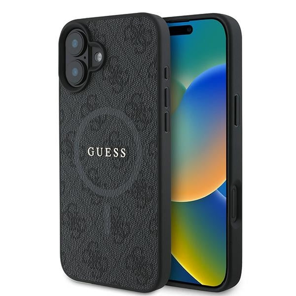 Futrola MagSafe za Apple iPhone 16 Plus, Guess, 4G Ring Classic Logo, Crna