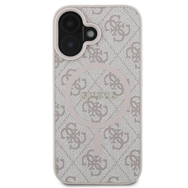 Futrola MagSafe za Apple iPhone 16 Plus, Guess, 4G Ring Classic Logo, Roze