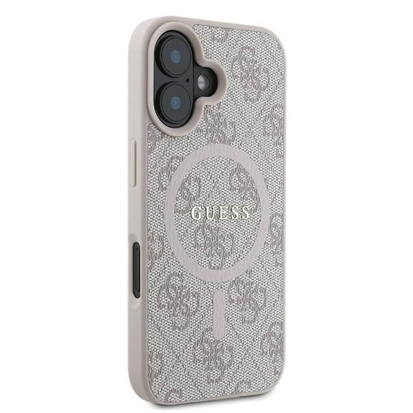 Futrola MagSafe za Apple iPhone 16 Plus, Guess, 4G Ring Classic Logo, Roze