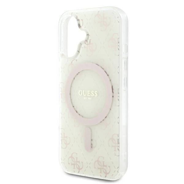 Husa MagSafe za Apple iPhone 16 Plus, Guess, IML 4G Background, Bela