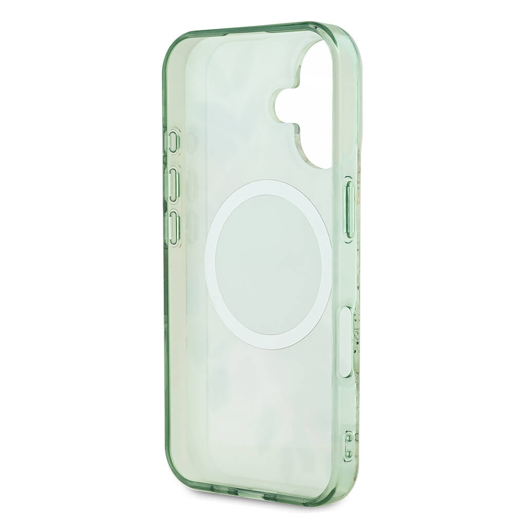 Futrola MagSafe za Apple iPhone 16 Plus, Guess, IML Flower & Tonal Circle, Zelena