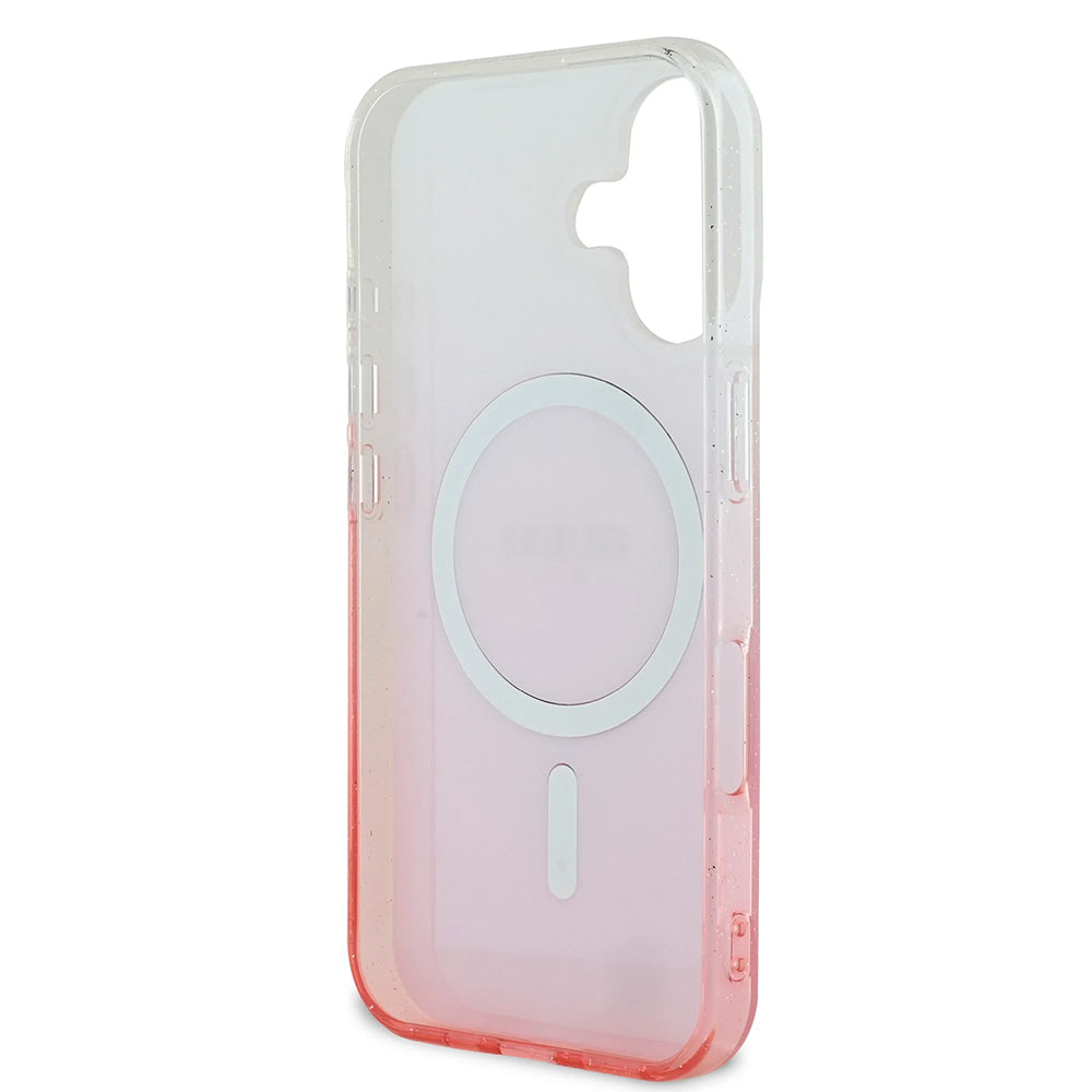 Husa MagSafe za Apple iPhone 16 Plus, Guess, IML Glitter Gradient, Braon