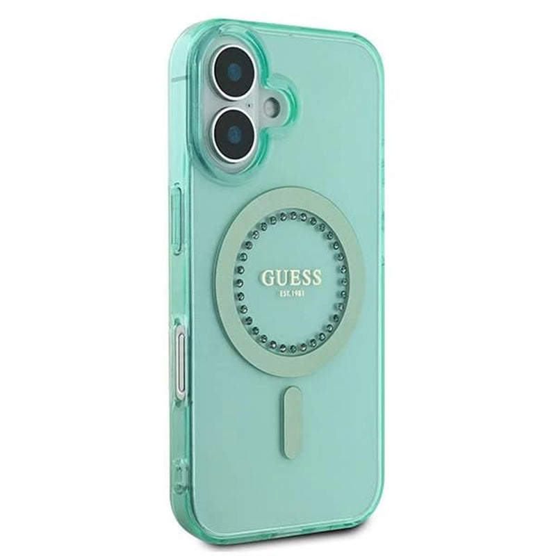 Futrola MagSafe za Apple iPhone 16 Plus, Guess, IML Rhinestone, Zelena