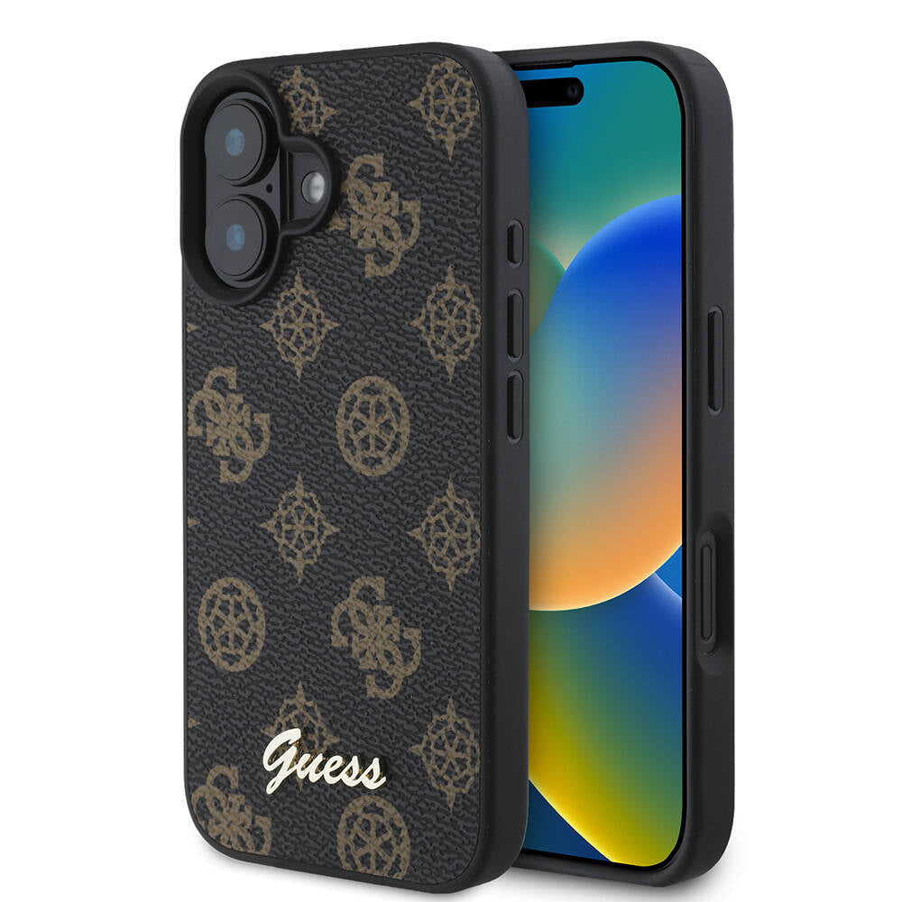 Futrola MagSafe za Apple iPhone 16 Plus, Guess, Peony Script, Crna