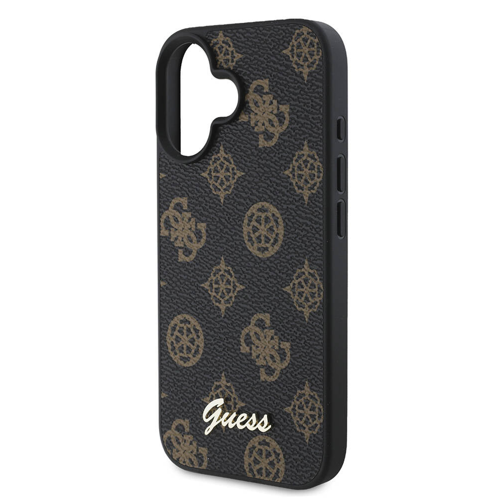 Futrola MagSafe za Apple iPhone 16 Plus, Guess, Peony Script, Crna
