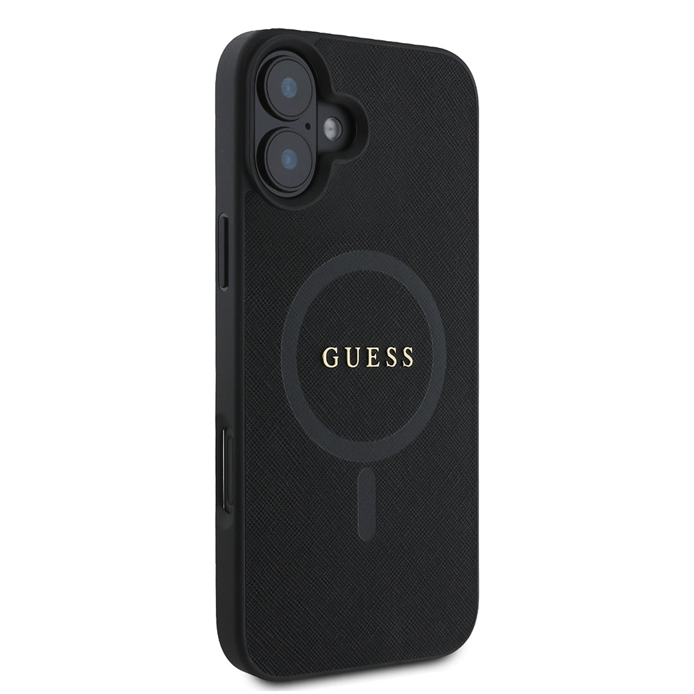 Futrola MagSafe za Apple iPhone 16 Plus, Guess, Saffiano Classic Logo, Crna