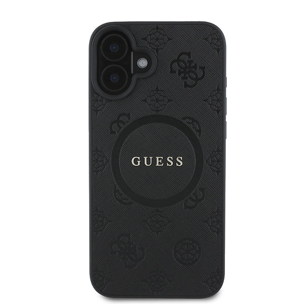 Futrola MagSafe za Apple iPhone 16 Plus, Guess, Saffiano Peony Classic Logo, Roze