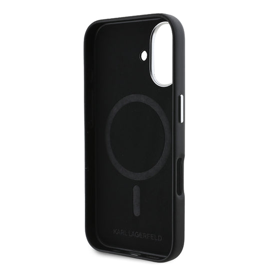 Futrola MagSafe za Apple iPhone 16 Plus, Karl Lagerfeld, FW Metal Plate, Crna
