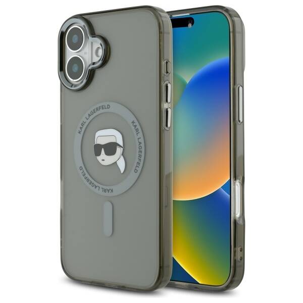 Futrola MagSafe za Apple iPhone 16 Plus, Karl Lagerfeld, IML Karl's Head, Crna