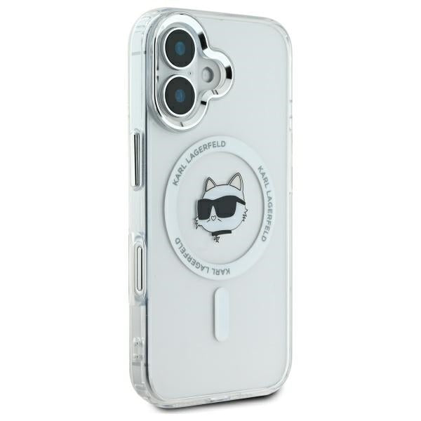 Futrola MagSafe za Apple iPhone 16 Plus, Karl Lagerfeld, IML Metal Choupette's Head, Bela