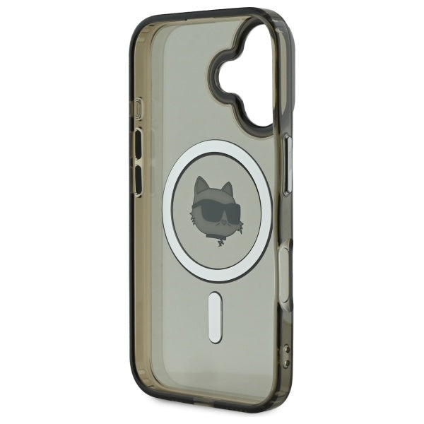 Husa MagSafe za Apple iPhone 16 Plus, Karl Lagerfeld, IML Metal Choupette's Head, Crna