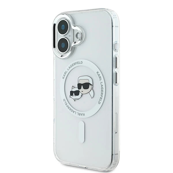 Futrola MagSafe za Apple iPhone 16 Plus, Karl Lagerfeld, IML Metal Karl & Choupette's Heads, Bela