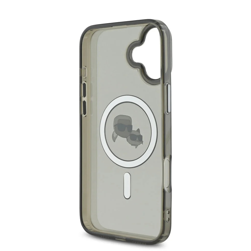 Futrola MagSafe za Apple iPhone 16 Plus, Karl Lagerfeld, IML Metal Karl & Choupette's Heads, Crna