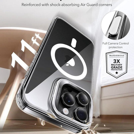 Futrola MagSafe za Apple iPhone 16 Pro, ESR, Classic Hybrid Kickstand Slide, Transparentna