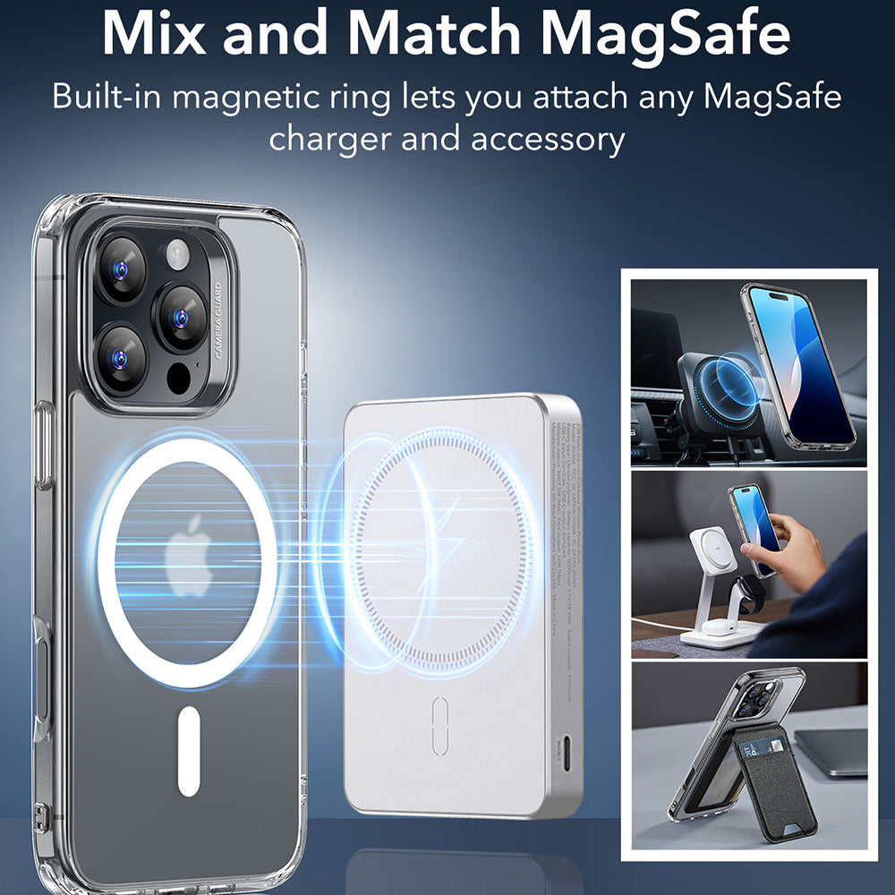 Futrola MagSafe za Apple iPhone 16 Pro, ESR, Classic Hybrid, Satinirano Transparentna