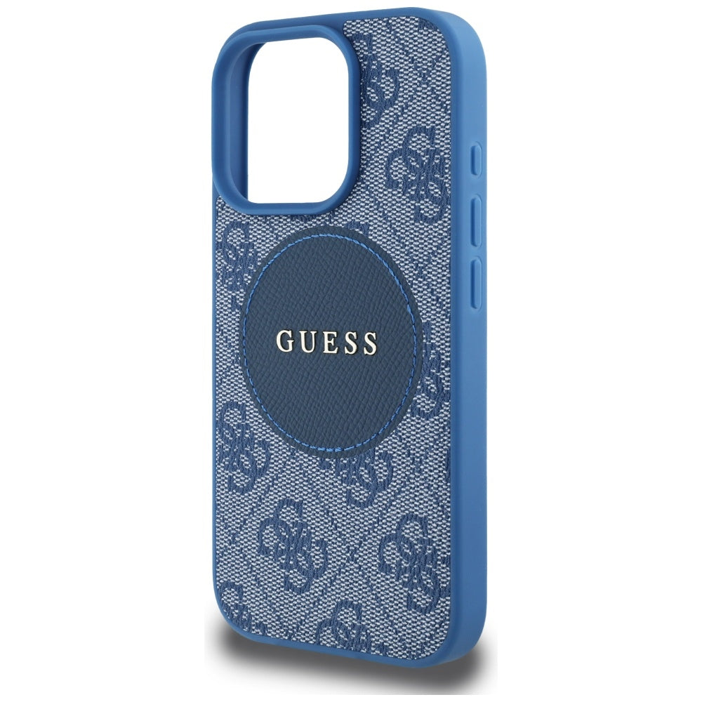 Futrola MagSafe za Apple iPhone 16 Pro, Guess, 4G Circle Classic Logo, Plava