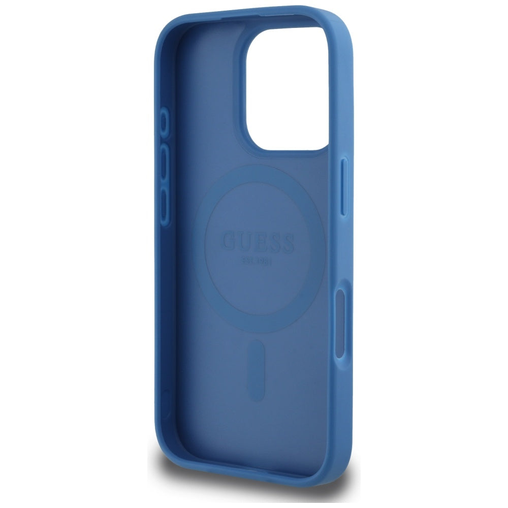 Futrola MagSafe za Apple iPhone 16 Pro, Guess, 4G Circle Classic Logo, Plava