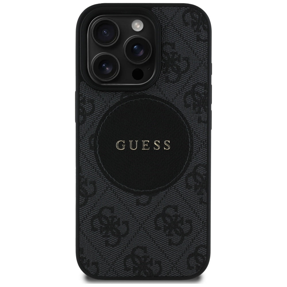Futrola MagSafe za Apple iPhone 16 Pro, Guess, 4G Circle Classic Logo, Crna