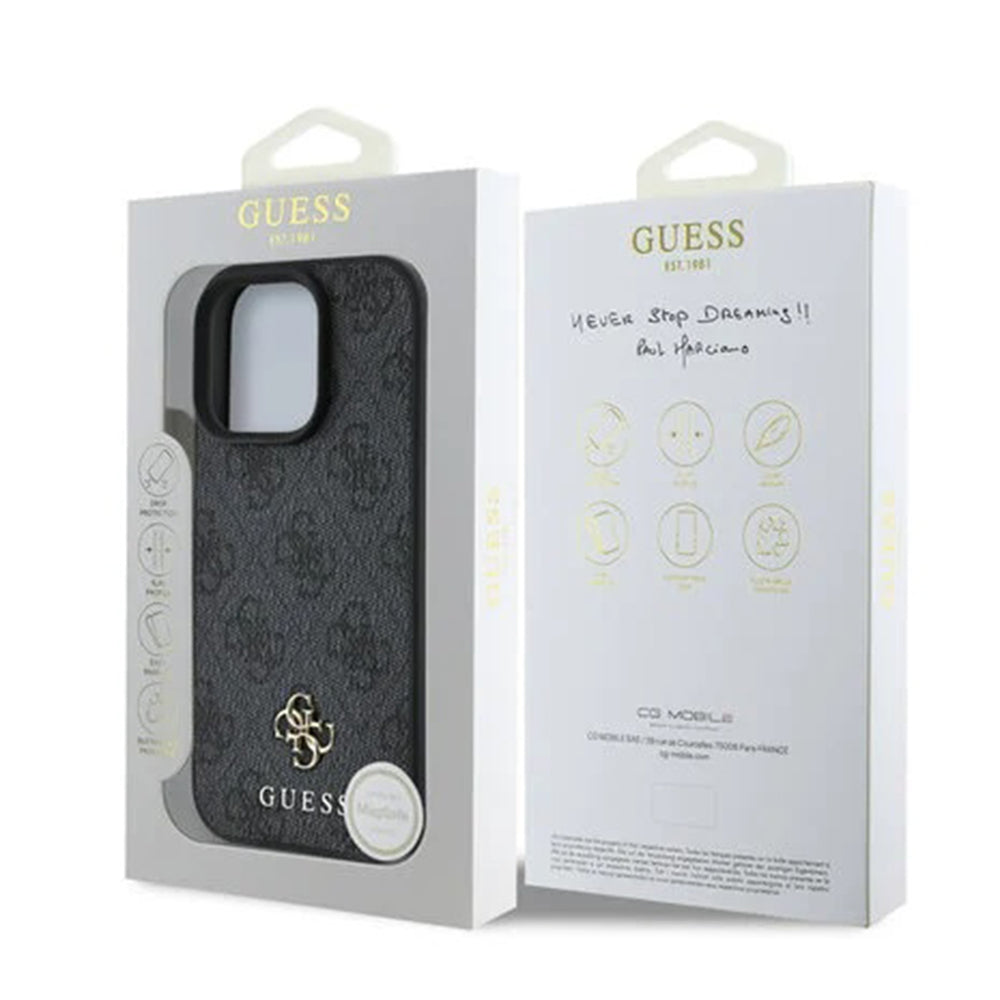 Futrola MagSafe za Apple iPhone 16 Pro, Guess, 4G Classic, Crna