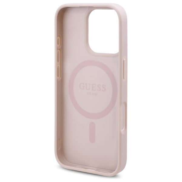 Futrola MagSafe za Apple iPhone 16 Pro, Guess, 4G Flowers Print, Roze