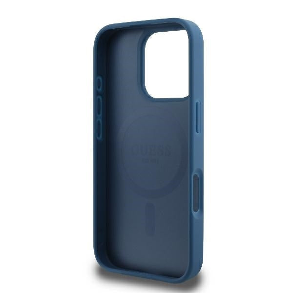 Futrola MagSafe za Apple iPhone 16 Pro, Guess, 4G Printed Stripes, Plava