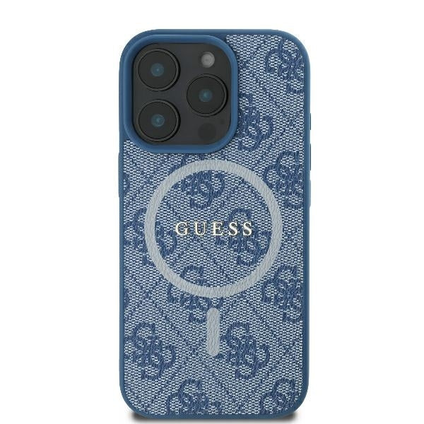 Futrola MagSafe za Apple iPhone 16 Pro, Guess, 4G Ring Classic Logo, Plava