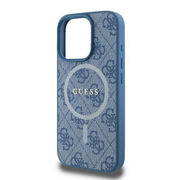 Futrola MagSafe za Apple iPhone 16 Pro, Guess, 4G Ring Classic Logo, Plava