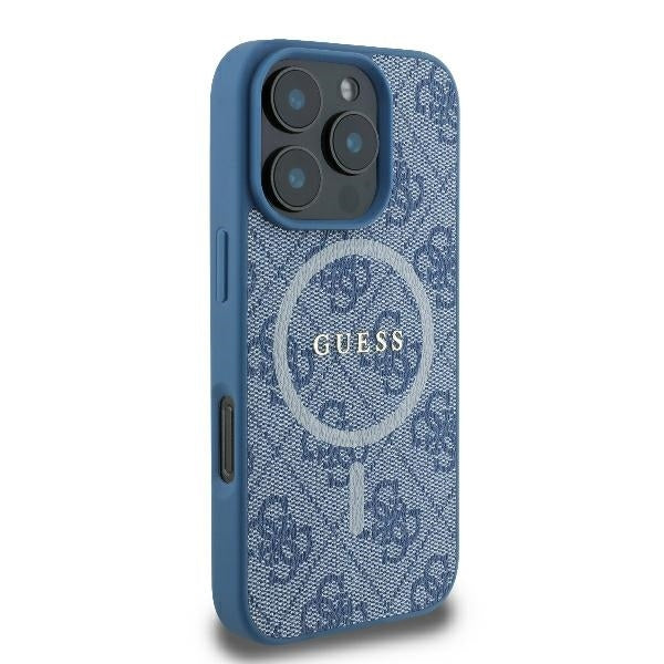 Futrola MagSafe za Apple iPhone 16 Pro, Guess, 4G Ring Classic Logo, Plava