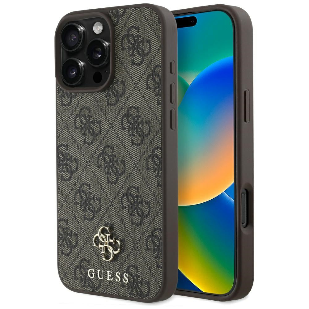 Futrola MagSafe za Apple iPhone 16 Pro, Guess, 4G Small and Classic Logo, Braon