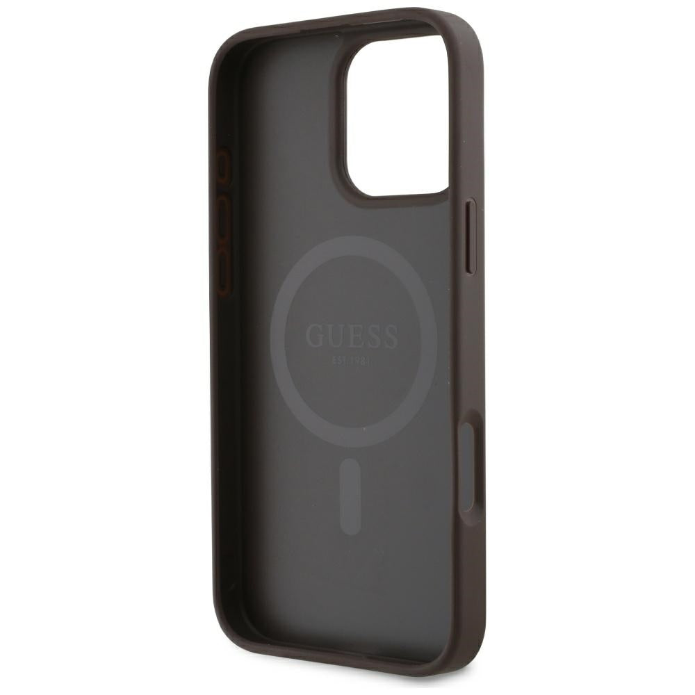 Futrola MagSafe za Apple iPhone 16 Pro, Guess, 4G Small and Classic Logo, Braon