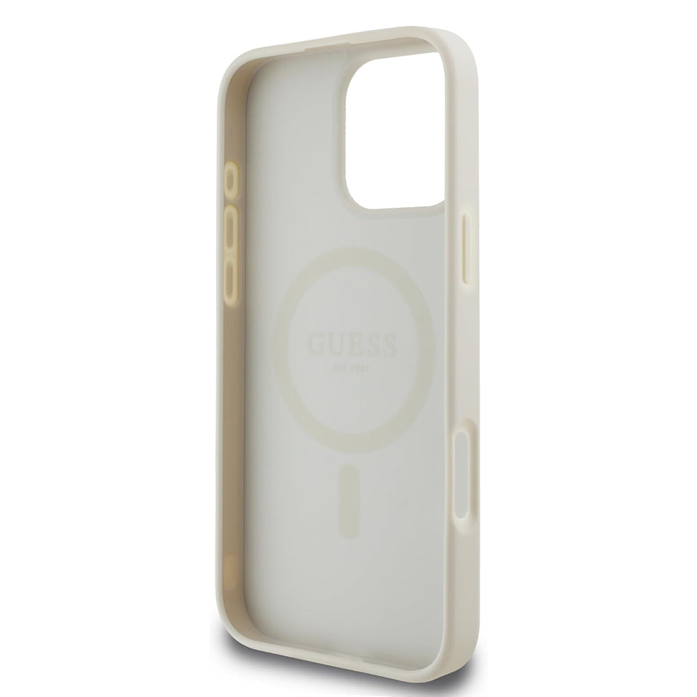 Futrola MagSafe za Apple iPhone 16 Pro, Guess, Grained Gold Ring, Bež