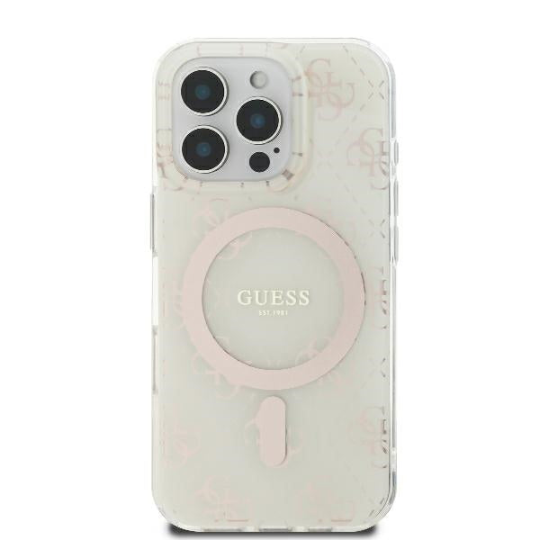 Futrola MagSafe za Apple iPhone 16 Pro, Guess, IML 4G Background, Bela