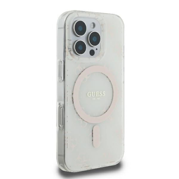 Futrola MagSafe za Apple iPhone 16 Pro, Guess, IML 4G Background, Bela