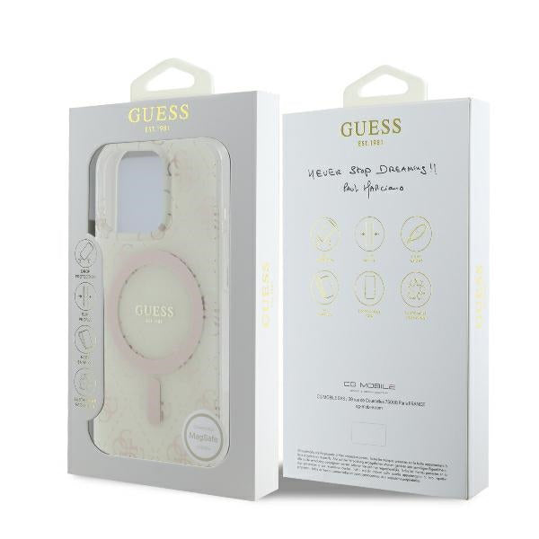 Futrola MagSafe za Apple iPhone 16 Pro, Guess, IML 4G Background, Bela