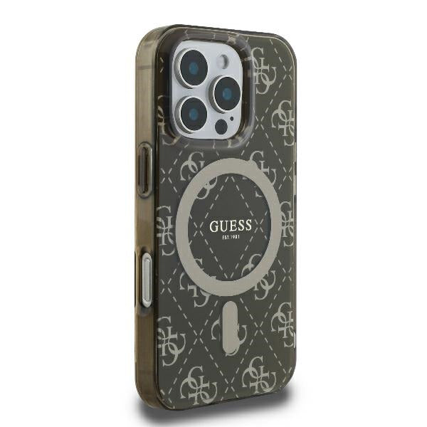 Futrola MagSafe za Apple iPhone 16 Pro, Guess, IML 4G Background, Braon