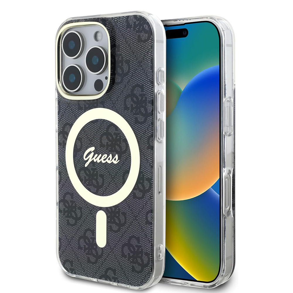 Futrola MagSafe za Apple iPhone 16 Pro, Guess, IML 4G, Crna