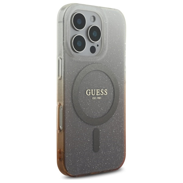 Futrola MagSafe za Apple iPhone 16 Pro, Guess, IML Glitter Gradient, Braon