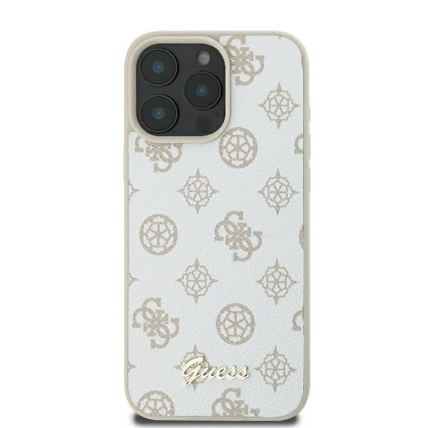 Futrola MagSafe za Apple iPhone 16 Pro, Guess, Peony Script, Bela