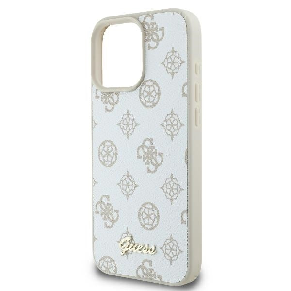 Futrola MagSafe za Apple iPhone 16 Pro, Guess, Peony Script, Bela