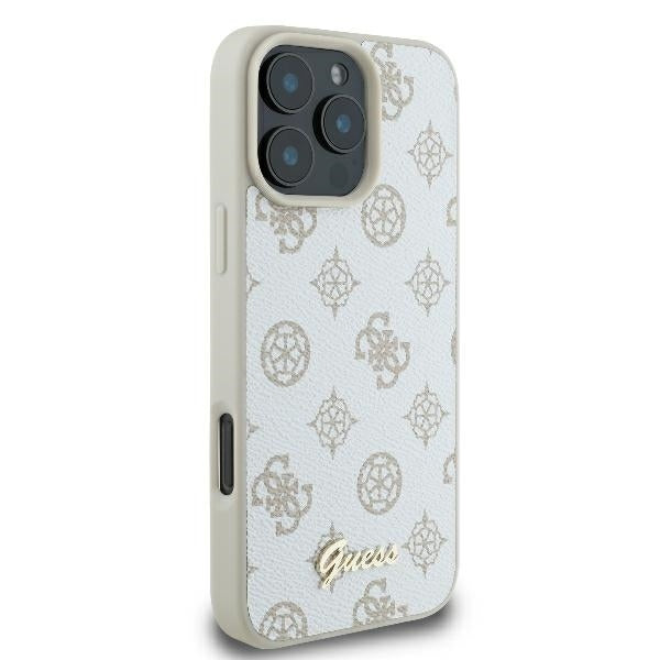 Futrola MagSafe za Apple iPhone 16 Pro, Guess, Peony Script, Bela