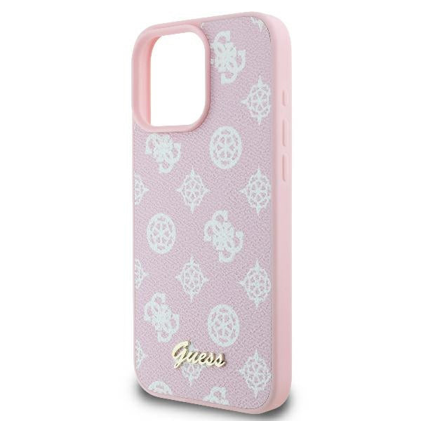 Futrola MagSafe za Apple iPhone 16 Pro, Guess, Peony Script, Roze