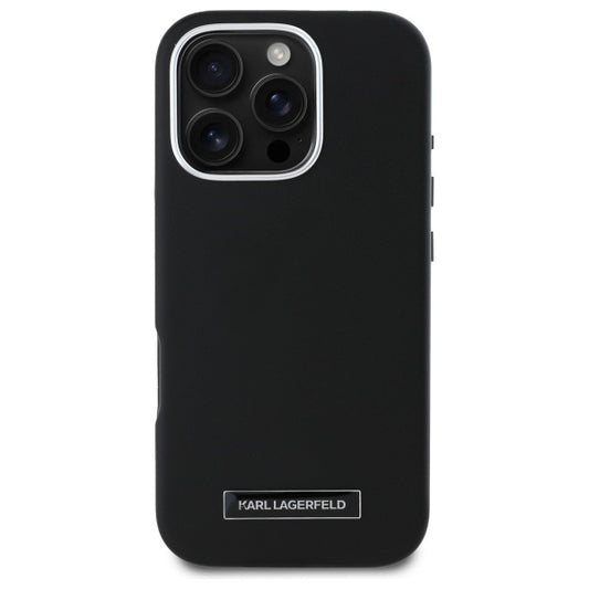 Futrola MagSafe za Apple iPhone 16 Pro, Karl Lagerfeld, FW Metal Plate, Crna