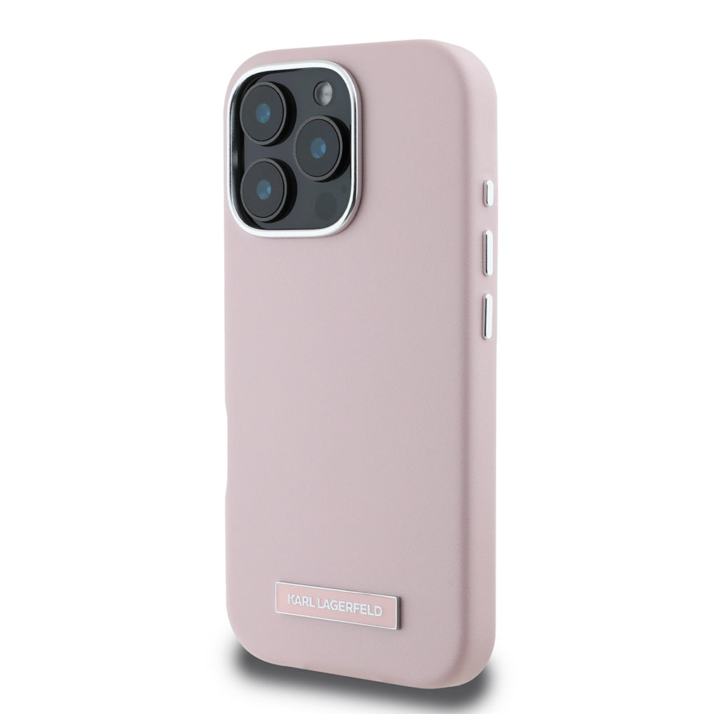 Futrola MagSafe za Apple iPhone 16 Pro, Karl Lagerfeld, FW Metal Plate, Roze