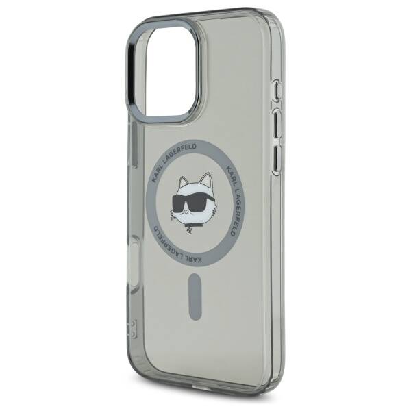 Futrola MagSafe za Apple iPhone 16 Pro, Karl Lagerfeld, IML Metal Choupette's Head, Crna