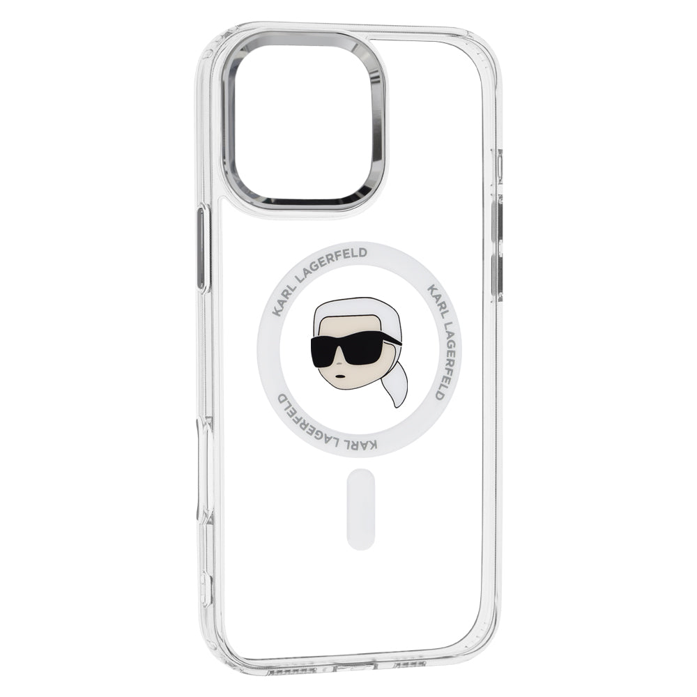 Futrola MagSafe za Apple iPhone 16 Pro, Karl Lagerfeld, IML Metal Karl's Head, Bela