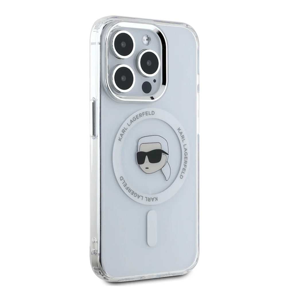 Futrola MagSafe za Apple iPhone 16 Pro, Karl Lagerfeld, IML Metal Karl's Head, Bela