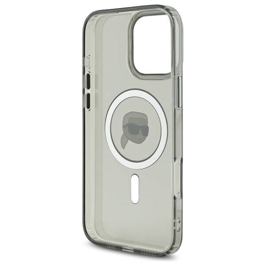 Futrola MagSafe za Apple iPhone 16 Pro, Karl Lagerfeld, IML Metal Karl's Head, Crna