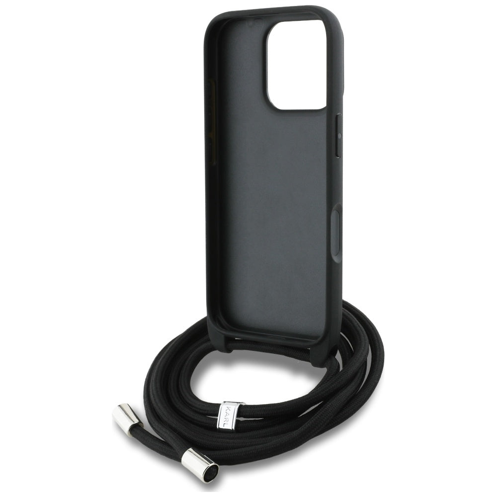 Futrola MagSafe za Apple iPhone 16 Pro, Karl Lagerfeld, Saffiano Crossbody, Siva