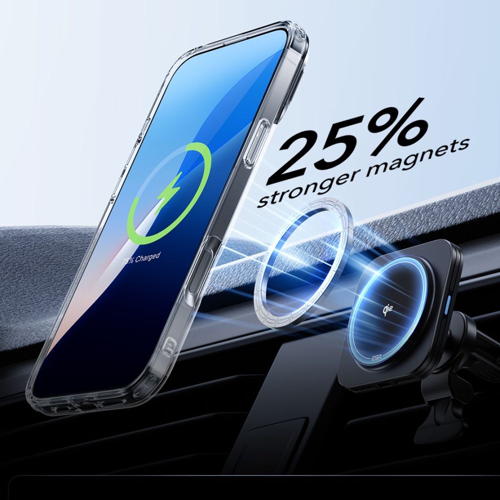Futrola MagSafe za Apple iPhone 16 Pro Max, ESR, Classic Hybrid Kickstand sa zaštitnikom ekrana, Transparentna